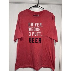 Walter Hagen Graphic T Shirt Men's XLarge Red Humor Golf Driver Beer
